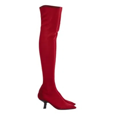 Ferragamo Over-the-knee Stretch Boots In Red