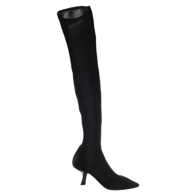 Ferragamo Over-the-knee Stretch Boots, Size 7 C In Animal Print
