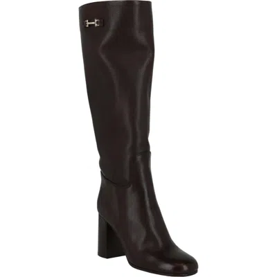 Ferragamo Ovidio Knee High Leather Boot In Black