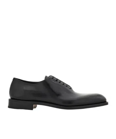 Ferragamo Oxford Tramezza Shoe In Black
