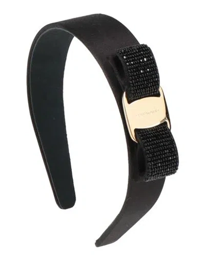 Ferragamo P. Ta Baguett Woman Hair Accessory Black Size - Viscose, Silk, Brass