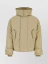Ferragamo Padded Jacket With High Collar And Hood In Neutral