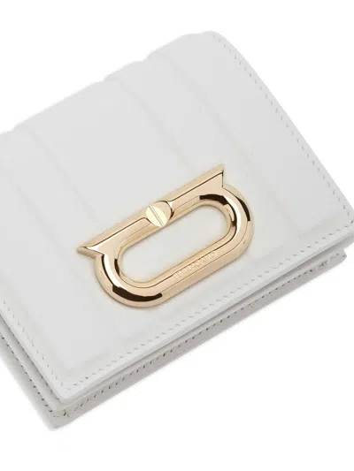 Ferragamo Padded Leather Wallet In White