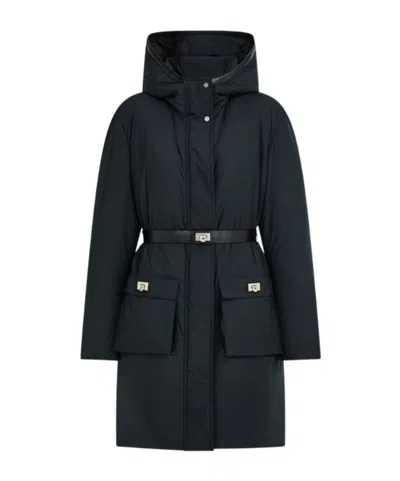 Ferragamo Padded Parka Jacket In Black