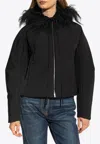 Ferragamo Padded Zip-up Hooded Jacket In Black