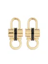 Ferragamo Padlock Earrings With Resin Detail In Gold