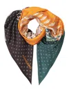 Ferragamo Paisley-leopard Print Silk Scarf In Multi
