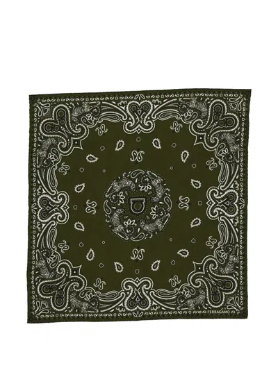 Ferragamo Paisley Tiger-print Scarf In Pattern