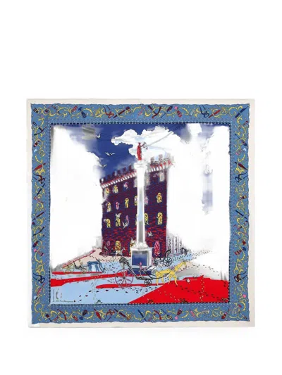 Ferragamo Palazzo Spini-feroni Scarf In Blue