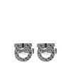 Ferragamo Gancini Diamond-patterned Cufflinks In Brown
