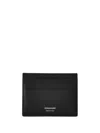 Ferragamo Palmellato Leather Credit Card Case In Black