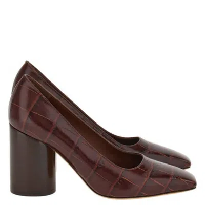Ferragamo Pamela 85 Croc-embossed Pumps In Multi