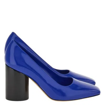 Ferragamo Pamela Patent Leather Pumps In Blue