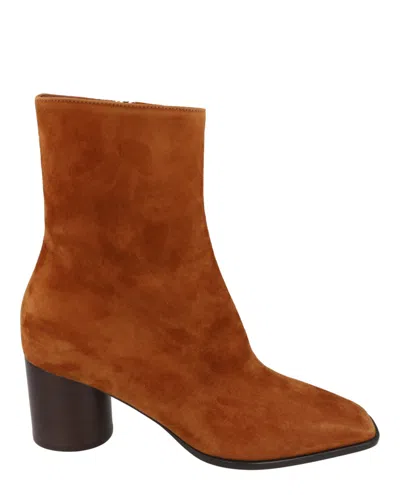 Ferragamo Pampero Suede Booties In Brown