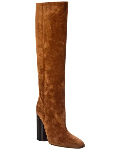 Ferragamo Pampero Suede Knee-high Boot In Brown