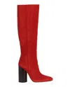 Ferragamo Pampero Suede Knee-high Boots In Red