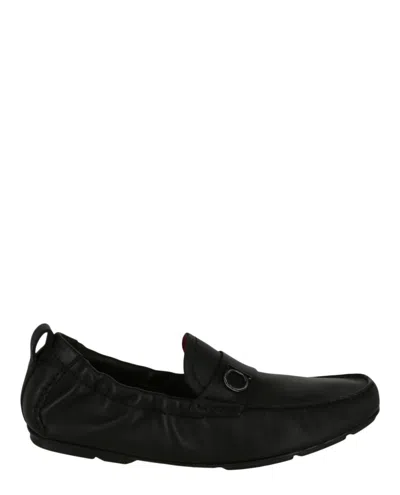 Ferragamo Panarea Leather Loafers In Black