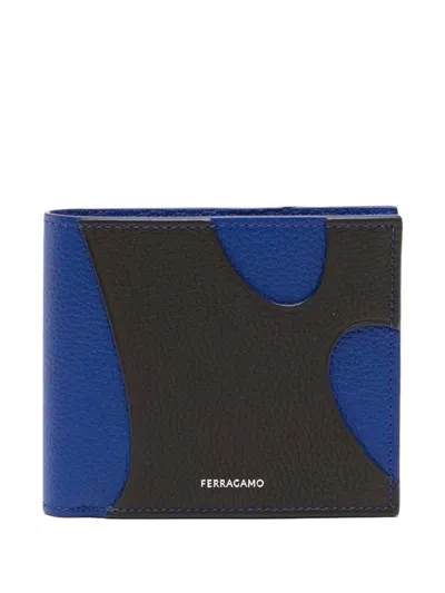 Ferragamo Panelled Bi-fold Leather Wallet In Brown