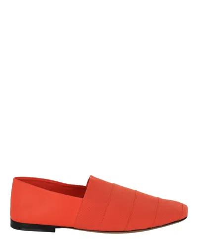 Ferragamo Panelled Grosgrain Loafers In Orange