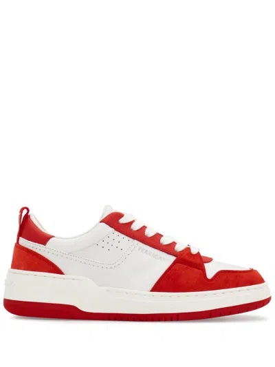 Ferragamo Panelled Leather Sneakers In Multicolour