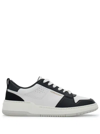 FERRAGAMO PANELLED LEATHER SNEAKERS
