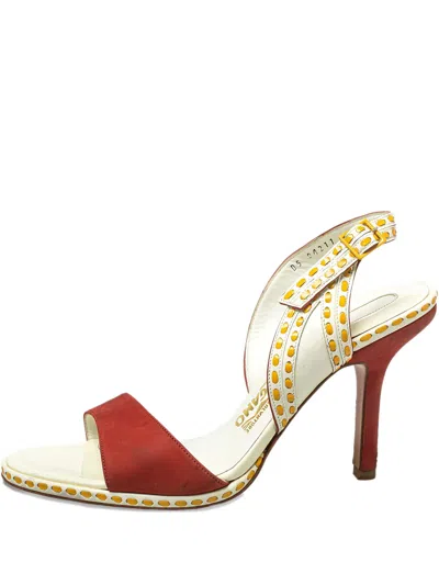 Pre-owned Ferragamo Panelled Slingback Sandals In Neutral