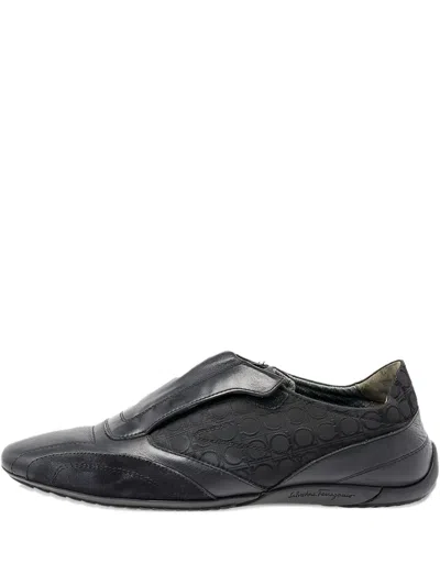 Pre-owned Ferragamo Panelled Sneakers In Black