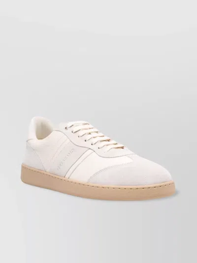 FERRAGAMO PANELLED SUEDE SNEAKERS WITH RUBBER SOLE