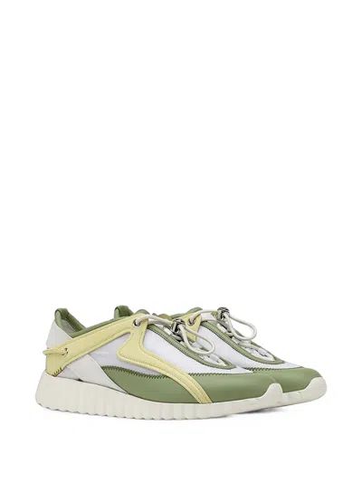 Ferragamo Panelled Toggle-fastening Sneakers In Multi