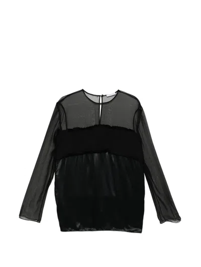 Ferragamo Panelled Top In Black