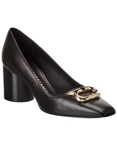 Ferragamo Pania Leather Pump In Black