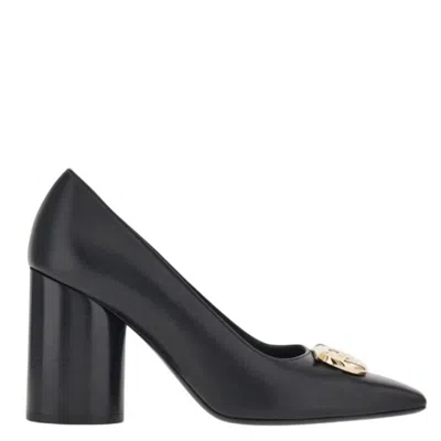 Ferragamo Pania Pump With Bejeweled Gancini Ornament In Black