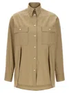 Ferragamo Long Sleeves Panel Shirt In Brown