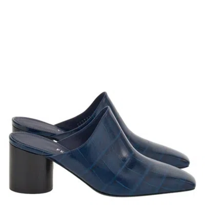 Ferragamo Panni 60 Croc-embossed Block-heel Mules In Multi