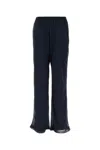 Ferragamo Navy Blue Polyester Pant In Blue