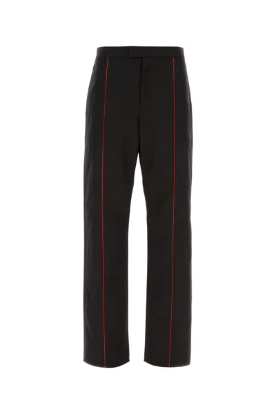 FERRAGAMO BLACK POLYESTER BLEND PANT