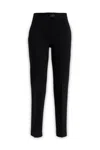 Ferragamo High Waist Jersey Trousers With Jewel Button In 001