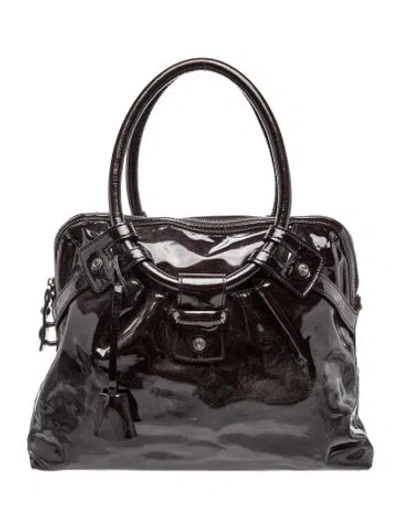Pre-owned Ferragamo Panther Top Handle Bag In Black