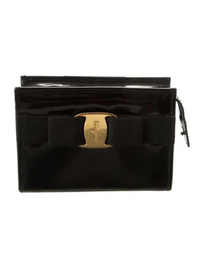 Pre-owned Ferragamo Panther Wallet In Black