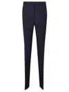 Ferragamo Slim Fit Wool Trousers In Blue