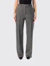 Ferragamo Trousers With Herringbone Pattern And Pockets In Gray