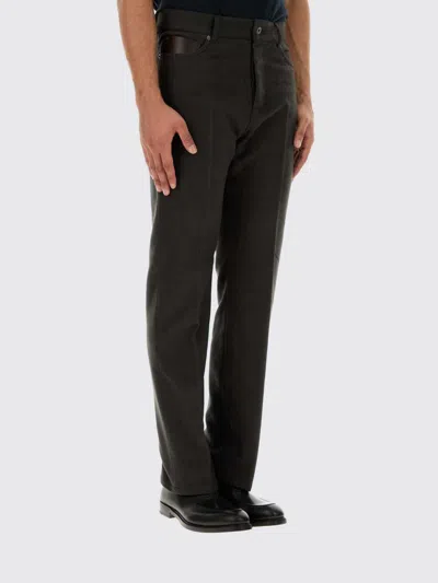Ferragamo Pants Men Color Brown In Black
