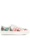 Ferragamo Papavero-print Low-top Sneakers In Neutrals