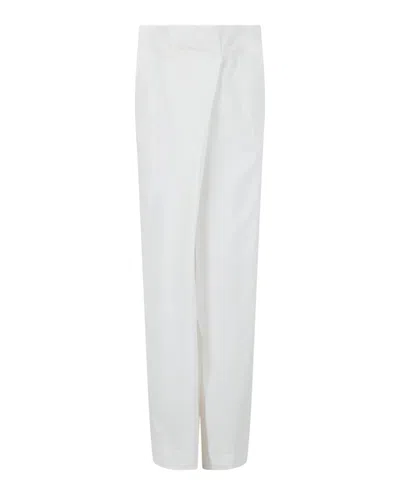 Ferragamo Paperbag Waist Trousers In White