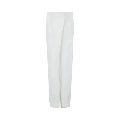 Pre-owned Ferragamo Paperbag Waist Trousers 'white' | Women's Size 40