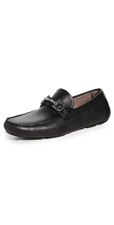 Ferragamo Parigi Driver Loafers In Black