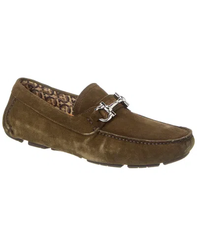 Ferragamo Parigi Eco Suede Driver In Green