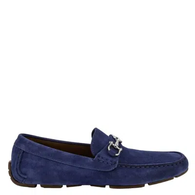 Ferragamo Parigi Gancini Driver Shoes In Blue