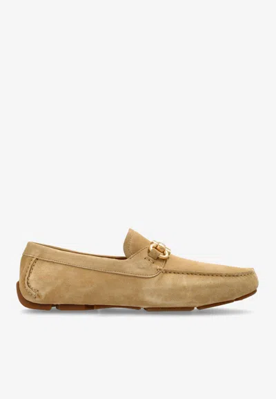 Ferragamo Parigi Gancini Suede Loafers