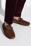 Ferragamo Parigi Suede Loafers In Brown
